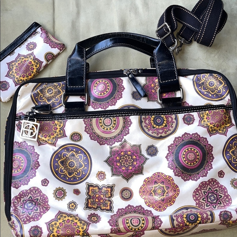 Giani Bernini Multicolor Patterned Laptop Bag with Black Handles